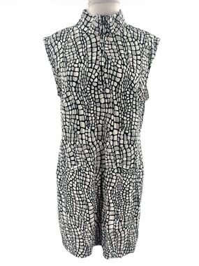 IBKUL Kathy Print Sleeveless Mock Dress UPF Golf sz XL